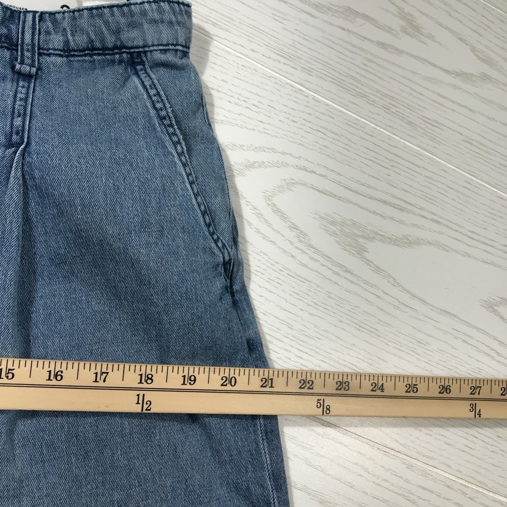 rag & bone Aurora Pleated Jeans Women 31 Blue Wide Leg Lightweight Cotton Boho - Picture 10 of 15